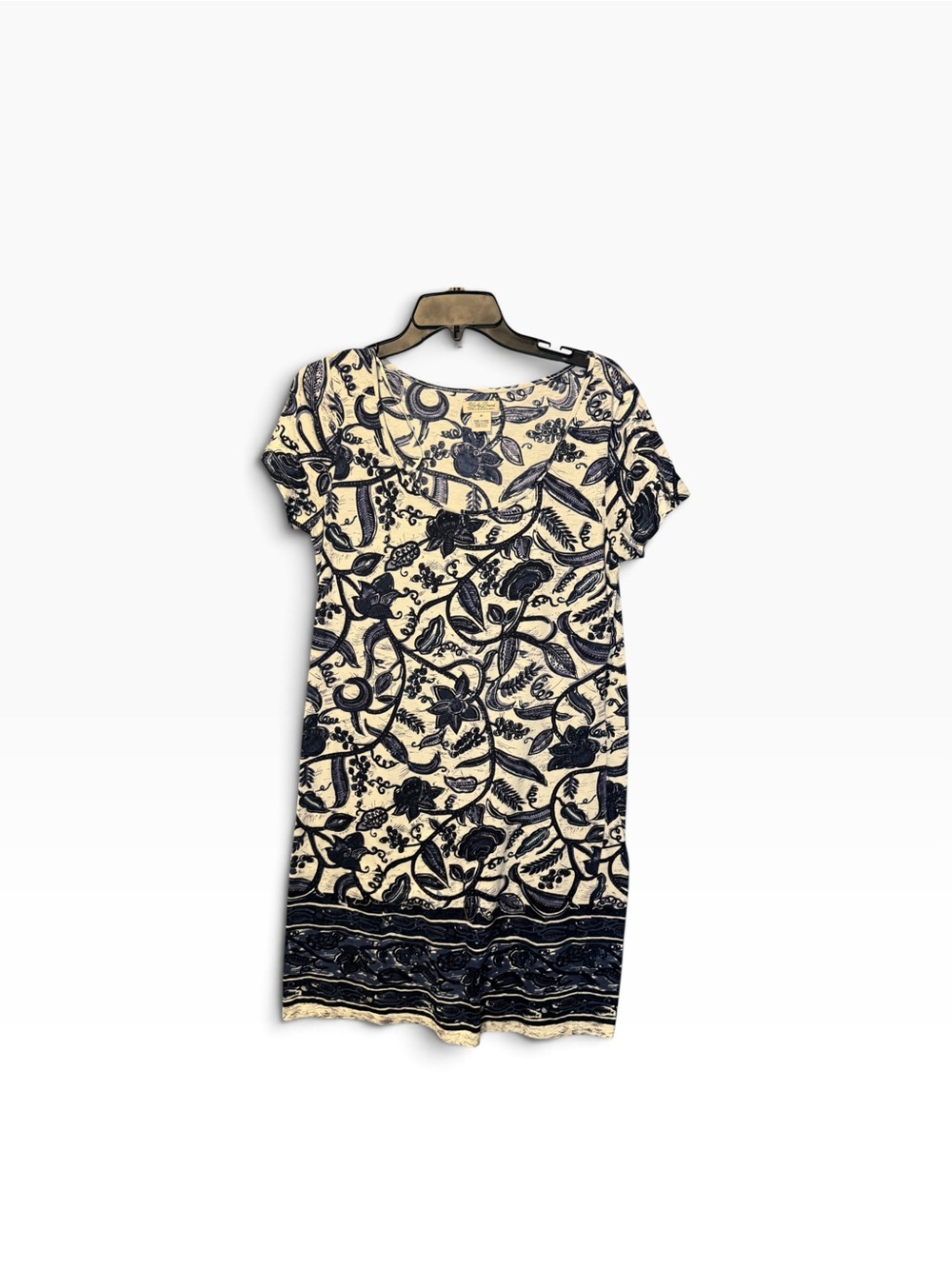 Lucky Brand Cream and Navy Floral Midi Dress